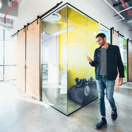 Entrepreneur in co-working office