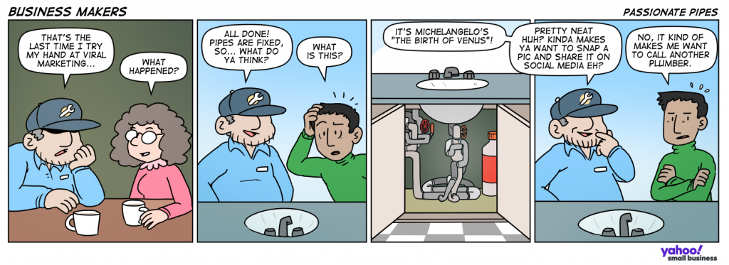 Comic showing some creative plumbing