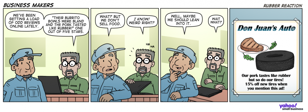 Business Makers Comic Strip – Rubber Reaction